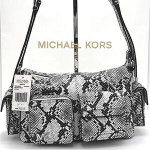 MICHAEL KORS Dakota Medium Snake Embossed Leather Pocket Shoulder Bag
ALUMINUM